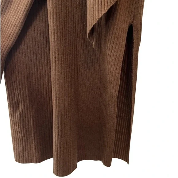 Good American | Long Sleeve Belted Body Midi Dress in Sepia - Size 1 / 2 - Picture 9 of 12